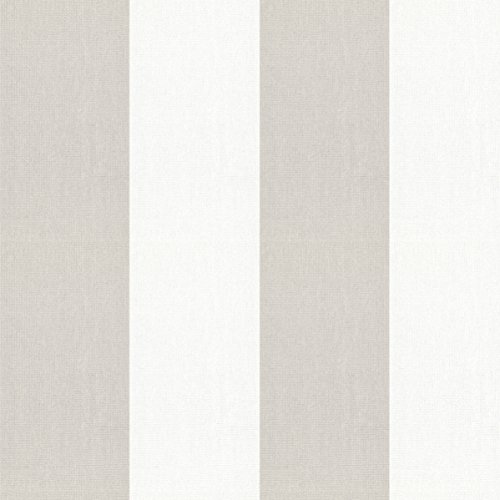 Graham & Brown - Vliestapete Streifen - Weiß/Grau - 1005x53 cm