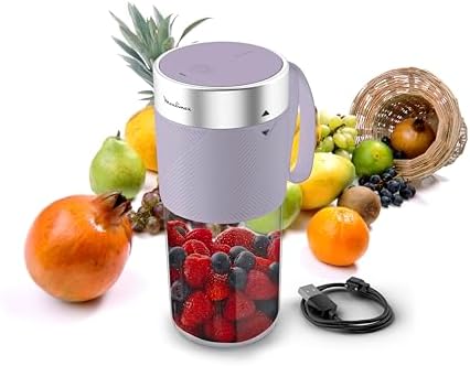 Moulinex Lightmix, Frullatore Portatile 300ml, Potente e Silenzioso, Bicchiere in Tritan Infrangibile, Lunga Autonomia e Auto Spegnimento, Colore Lilaclay, LM1CS6
