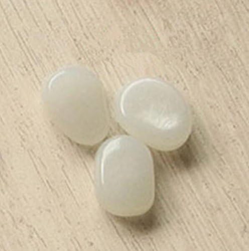 JZC 100 PCS Man-made Glow in the Dark Pebbles Stone for Garden Walkway (White)