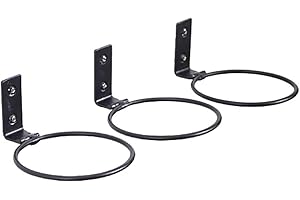 DEDC 3PCS Flower Pot Holder Ring, Foldable Planter Hook Metal Plant Hanger Ring, Wall Mounted Metal Plant Bracket for Home Garden Balcony (6 inch Regular Style)