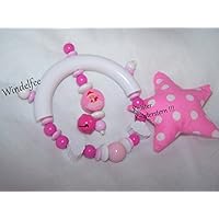 Rassel, Greifling mit Wunschnamen inkl. Glöckchen, Sandmann mit Knisterstern, Geschenk zur Geburt, Taufe, Babyparty...