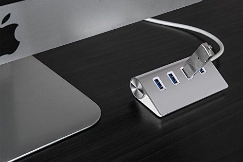 USB 3.0 4-Port Hub Compact ULTRICS @ Aluminiumgehäuse, geschirmtes Kabel mit 5 Gbps Übertragungsgeschwindigkeit für iMac, MacBook Air, MacBook Pro, MacBook, Mac Mini, PCs und Notebooks - 6