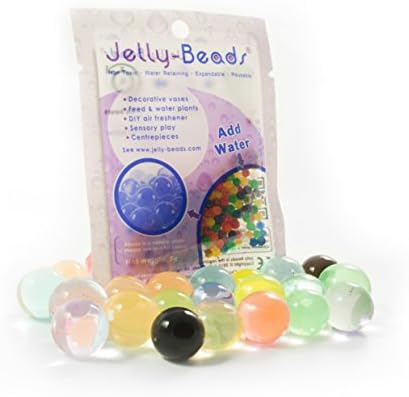 Jelly Beads ® - Multi coloured 10 x 5g - Decorative water retaining expanding beads - Ideal for vases, weddings, centrepieces, DIY air fresheners and sensory play