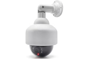 2X kameror Dummy Speed Dome övervakningskamera Dummy Attrappe med objektivkabel med blinkande ljus vattentät för inomhus utom