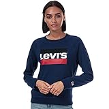Sudadera Levi's Graphic Classic Crew de color azul medieval. Cuello redondo acanalado. Mangas raglán largas. Puños y dobladillo acanalados. Logotipo de Levi's Sportswear impreso en el pecho. Logotipo de Levi's en la parte trasera del cuello. Ajuste clásico. Medidas desde el hombro hasta el dobladillo: 55,88 cm aprox. - 60% algodón, 40% poliéster. Se puede lavar a máquina.