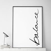 Typo Poster: balance, schwarz-weiß