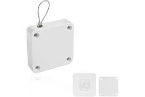 KINHARD Blanc Fermeture Porte Automatique, Fermeture Porte Sans Perçage, Ferme Porte Avec Corde de Traction de 1,2 m, Convient à Toutes Sortes de Portes en Alliage D'aluminium, Portes en Bois