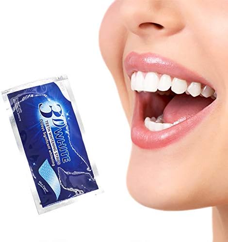1Box 3D Teeth Whitening Strips Kit Bright White Teeth Whitening Strips 14 Treatments Express Whitening Dental Teeth Care 3D Professional Non-Slip Technology Teeth Bleaching Gel