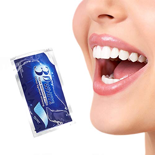 1Box 3D Teeth Whitening Strips Kit Bright White Teeth Whitening Strips 14 Treatments Express Whitening Dental Teeth Care 3D Professional Non-Slip Technology Teeth Bleaching Gel