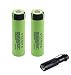 Produktbild 2 -Pack 3400mAh Genuine NCR18650 3.7V 18650 Wiederaufladbare Akku Li-ion Flat Top Batterie + LED-Taschenlampe Kit