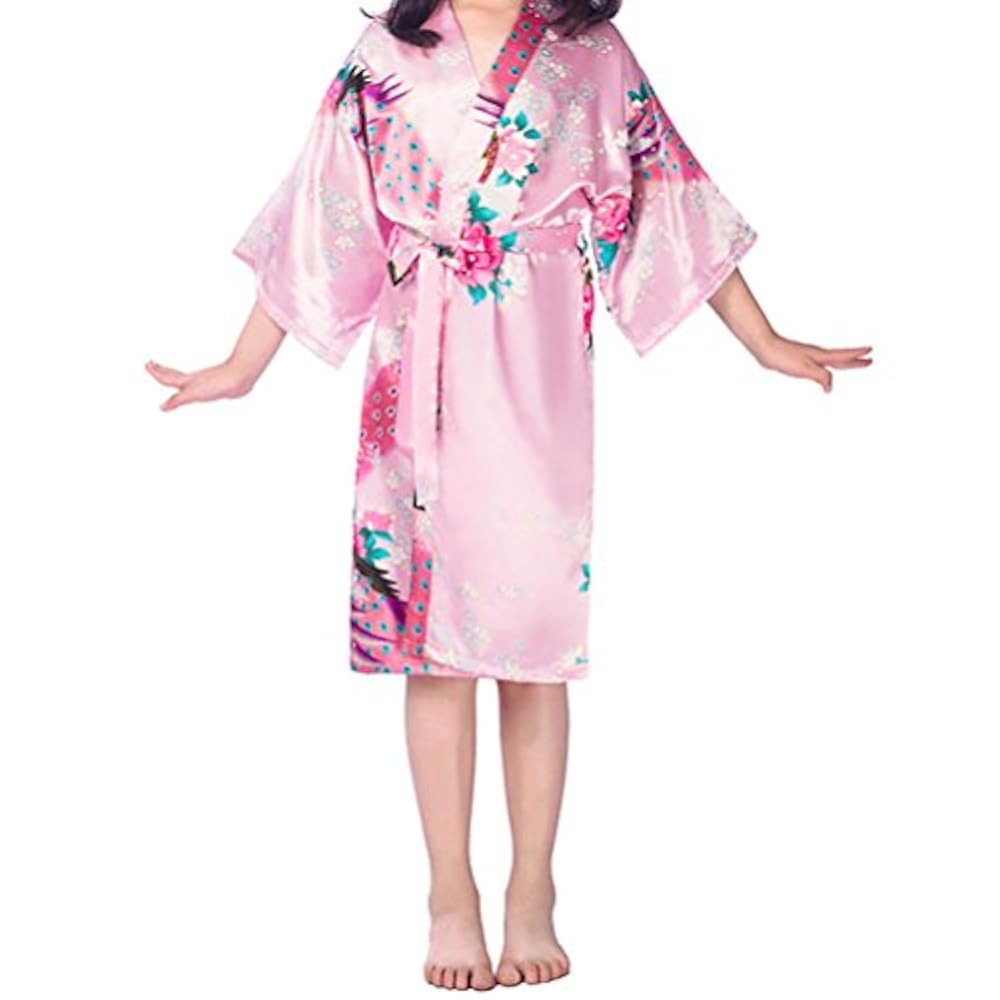 Kinder Mädchen Morgenmantel Bademantel Kimono Robe Nachtwäsche Nachthemd mi...