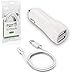 Price comparison product image GadgetBoy iPhone 7 / 7 Plus, iPhone 6 / 6S, 6 PLUS / 6S Plus, iPhone SE, iPhone 5 / 5S / 5C, iPad Mini, iPad Air iPad Pro Car Charger and Charging Cable High Quality 2in1 USB Sync Data Charging Cable and Fast 2.1A Dual Port USB Car Charger Bundle for Apple iPhone 5/5S/5C/6/6Plus, iPod Touch 5 Nano 7 iPad Mini iOS 8 & 9 1.2M / 1.2 meter / 4ft - White
