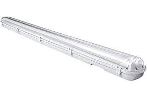 Ikodm 18W LED Luminaria para estancias húmedas 120 cm 6000K blanco neutro 3060 lm Lámpara de lavabo, doble tubo T8 LED, lámpara fluorescente IP65, lámpara de techo de oficina, jardín, garaje