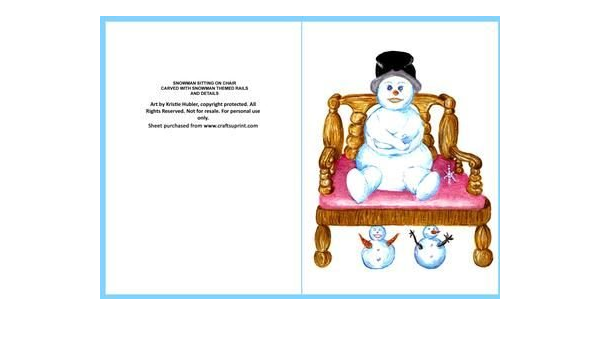 Bonhomme De Neige Assis Sur Une Chaise En Bois Par Kristie Lynn Hubler Amazon Fr Cuisine Maison