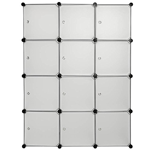 TecTake Estanter  a de plastico modular armario cuadrados ropero organizador blanco