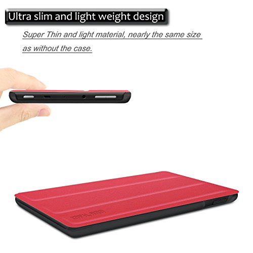 Hülle für Fire HD 8 (7. Generation – 2017) / das neue Fire HD 8 (6. Generation – 2016), Infiland Ultra Slim Lightweight Schutzhülle Cover für Fire HD 8 (8-Zoll-Tablet, 7. Generation – 2017) / Das neue Fire HD 8 Tablet (6. Generation – 2016)(Rot) - 6