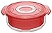 Produktbild Rotho 1737490000 Mikrowellen-Dampfgarer rund, gesundes und zeitsparendes Kochen, BPA-frei, Inhalt 1,4 l, circa 23 x 20 x 7,5 cm (LxBxH), rot/transparent