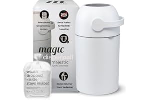 Set Magic Windeleimer Majestic & Windel Blaubär | Diaper Keeper mit Geruchsstop-System | bis zu 15 Windeln | keine Nachfüllkassetten nötig | Mülleimer für Baby Windeln | Einhandbedienung