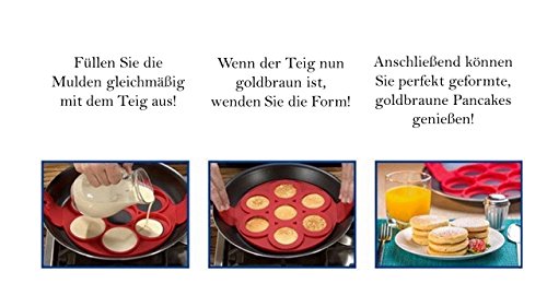 Vunoba Pancake form aus Antihaft Silikon, Pfannkuchen former, Pancake maker BPA-Frei, Lebensmittelechtes Silikon - 2