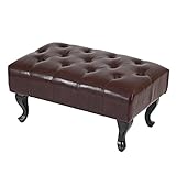 Bodenschoner aus Filz Mendler Ottomane Sitzhocker Chesterfield 39x77x47cm Kunstleder ~ antik-braun