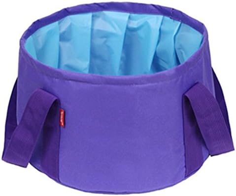 UrCool 15L Lightweight Portable Folding Wash Basin Bucket Foldable Collapsible Bucket Trips Foot Bath Folding Water Bag for Outdoor Travel Camping Hiking Fishing Washing with Carrying Pouch Purple