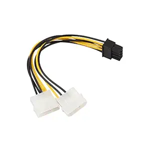 EDASH 7-Inch Double 4Pin LP4 to 8 Pin PCI Express Video Card Power Cable Connector Adapter