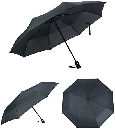 Black Umbrella Windproof Automatic Folding Travel Umbrella with Auto Open and Close for One Handed