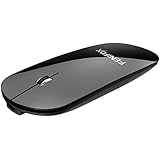FENIFOX Mini Bluetooth Mouse, Ultra-thin Portable Mobile Optional Mice with Rechargeable Battery for PC,Mac,Laptop,Android Tablet (Black)