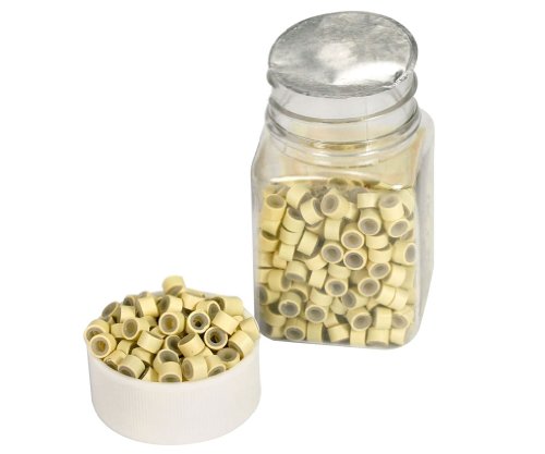 500 X HAIR EXTENSIONS 5MM SILICONE LINED BEADS LOOP CLIPS FOR MICRO RING Z020