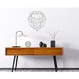 Wandtattoo Löwe Wandaufkleber, geometrische Tiere Sticker aus Vinyl, Abziehbild in drei Größen, schwarz, weiß, mittelgrau, hellgrau