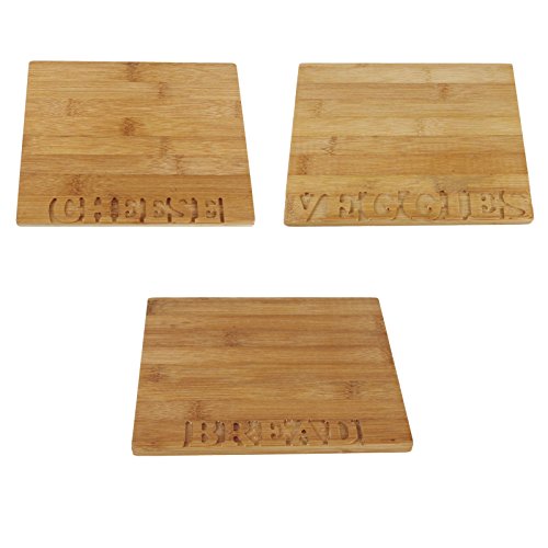 Preisvergleich Produktbild Käsebrett Schneidbrett 18x22cm Bambus Servierplatte Servierbrett Brotzeitbrett