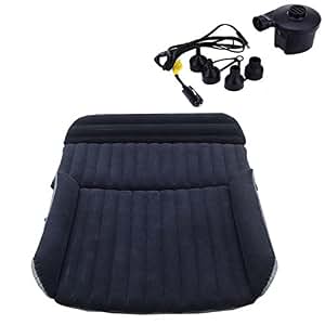 Matelas Gonflable Pour Voiture Et Camping WSIKGHU - 175x130x13 Cm - Pompe à Air Incluse - Charge 300 Kg - Surface Floquée - Noir