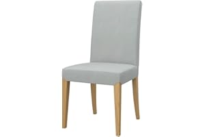 Soferia Fodera di ricambio compatibile per HENRIKSDAL sedia, tessuto Eco Leather Light Grey, grigio