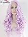 Produktbild K'ryssma Women's Fashionable Long Wavy Purple Hair Synthetic Lace Front Wigs for Cosplay Heat Resistant Fiber Half Hand Tied Wig 24 inches