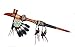 Produktbild Indianer PFEIFE Friedenspfeife Adlerkopf EAGLE aus Holz mit Kunstfell, FEDERFÄCHER und Perlen, ca. 63 cm.
