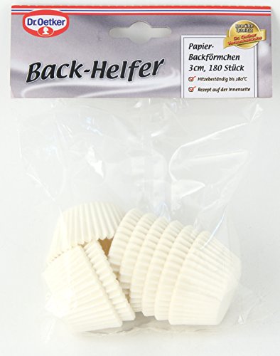 Dr.Oetker 1808 Papier-Backförmchen weiß, Ø3cm 180 Stück - 2