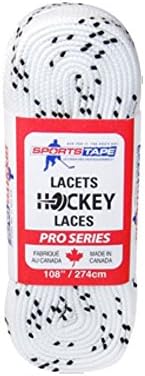 Professional Ice Hockey Skate Laces - White 108'' - Thick with molded tip