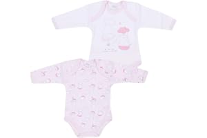 Ellepi Body Neonato Manica Lunga Invernale in Caldo Cotone Naturale | 2 Pezzi Rosa o Azzurro