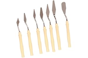 HXLJHALG 7Pcs Plastic Palette Knife, Oil Painting Mixing Scraper, Painting Pallet Knife, Drawing Spatula, Art Spatula, Palette Painting Tools, Watercolor Painting Accessories