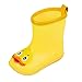 Produktbild Cooljun Mädchen Jungen Gummistiefel Kinder Kurzschaft Regenstiefel Kuschelige Cartoon Kinderstiefel Baby Wasserdicht Stiefel Rain Boots (22, Ente (Gelb))