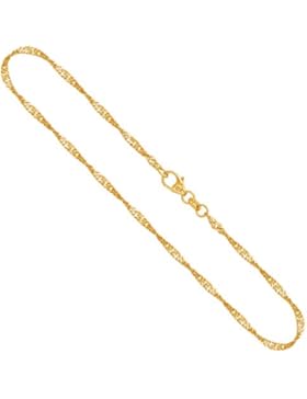 Goldkette, Singapurkette aus Gelbgold 585 / 14 Karat, Breite 2.2 mm, mit Karabinerverschluss, die Länge ist frei...