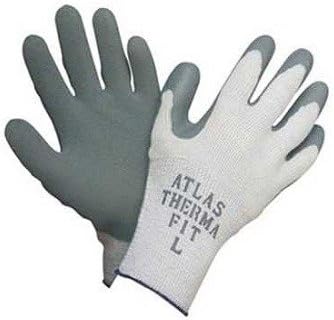 Showabestâ Size 7 Gray Atlas Thermafitâ 451 Seamless Loop-In Terry Cotton Thermal Lined Cold Weather Gloves With Rubber Latex Coated Palms