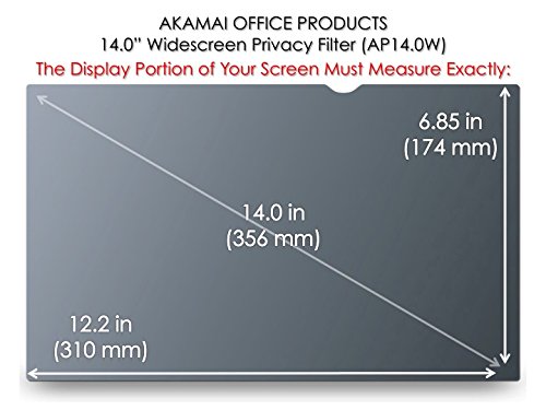 Akamai Office Products (Diagonal gemessen) Sichtschutz für Widescreen Laptops schwarz schwarz 14 Inch - 2