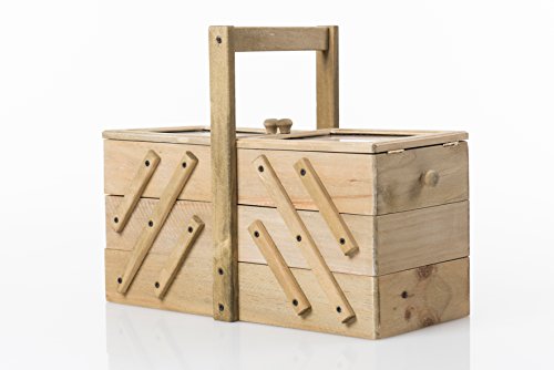 Nähkasten Nähbox Nähkästchen Nähkorb Natur Holz Nähset Nähzeug Vintage Shabby - 2