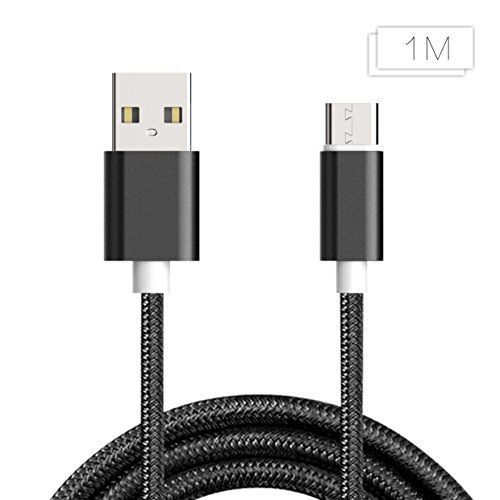 MaxiRel Type C USB Kabel Aluminum Typ C Kabel - Samsung Galaxy S8 Google Nexus 5X Nexus 6P Pixel XL OnePlus 2 3 Lumia 950 950XL Huawei P10 -1M / 3.3ft Nylon Schwarz