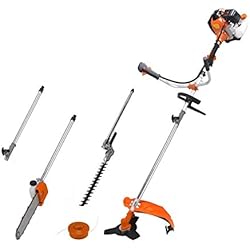 GT Garden Débroussailleuse Thermique 4 en 1 avec Guidon : tronconneuse - debroussailleuse - Taille-Haies et rallonge