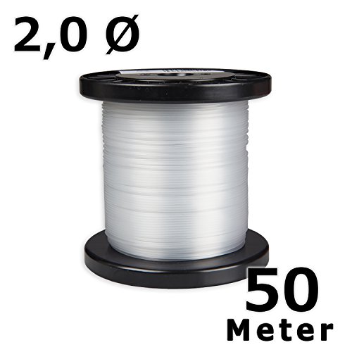 Hang-it Perlonseil 50 m Rolle glasklar - 2 mm Ø - Bilderschienen Galerieschienen Zubehör