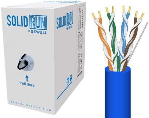 Sewell Direct Solidrun Cat6 Cable, Utp, Cm, Blue Pvc Jacket, 1000 Ft.