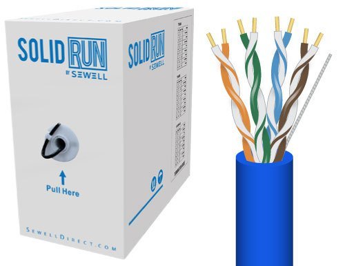 Sewell Direct Solidrun Cat6 Cable, Utp, Cm, Blue Pvc Jacket, 1000 Ft.