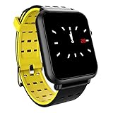 CricTeQleap Smart Watch, Bluetooth Smart Armband Herzfrequenz Blutdruck Fitness Tracker Armband Yellow